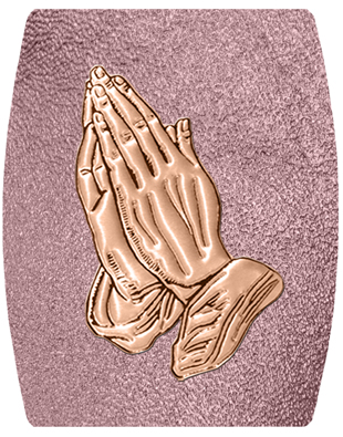 DNSHEND 516 BZ SH OR Bronze Praying Hands Shimmer Orchid